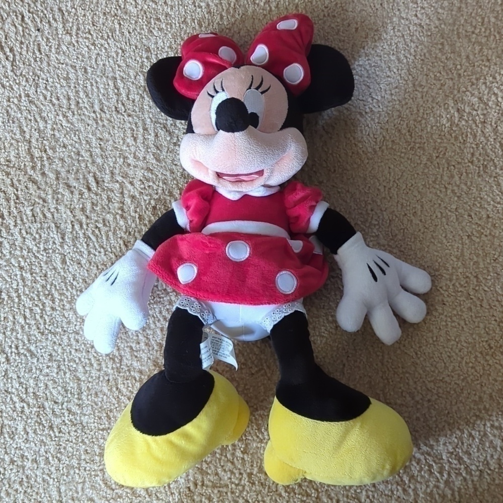 Disney Parks Minnie Mouse Red & White Classic Polka Dot 20 inch Plush